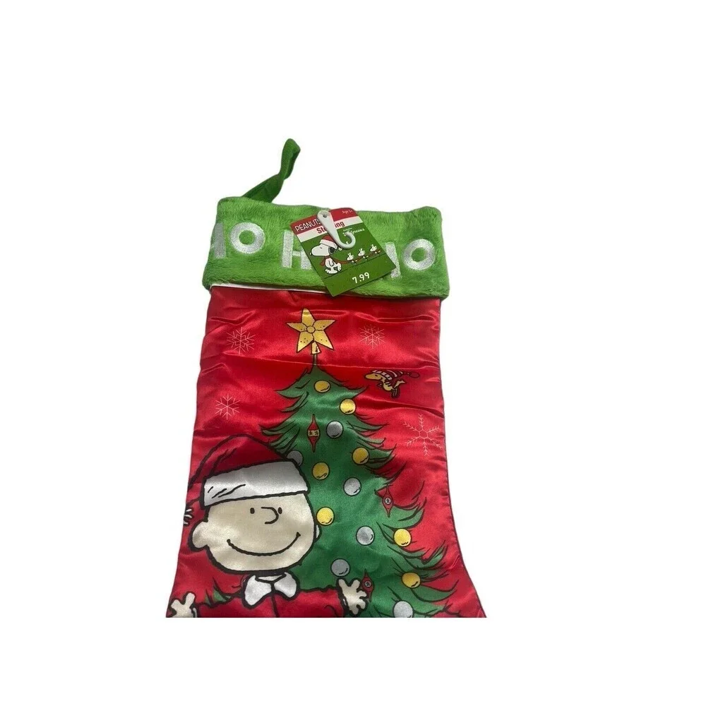 Vintage Peanuts Charlie Brown & Snoopy Ho Ho Ho Christmas Stocking